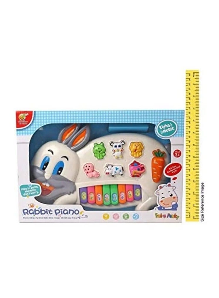 Musical Rabbit-Shaped Piano Toy with Flashing Lights - Image 3